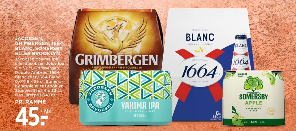 Kronenbourg 1664 Blanc 0,0%, Øl - Alkoholfri 6 pk.