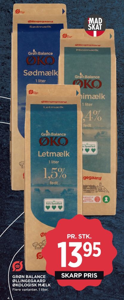 Grøn Balance Øllingegaard, Letmælk 1,5%