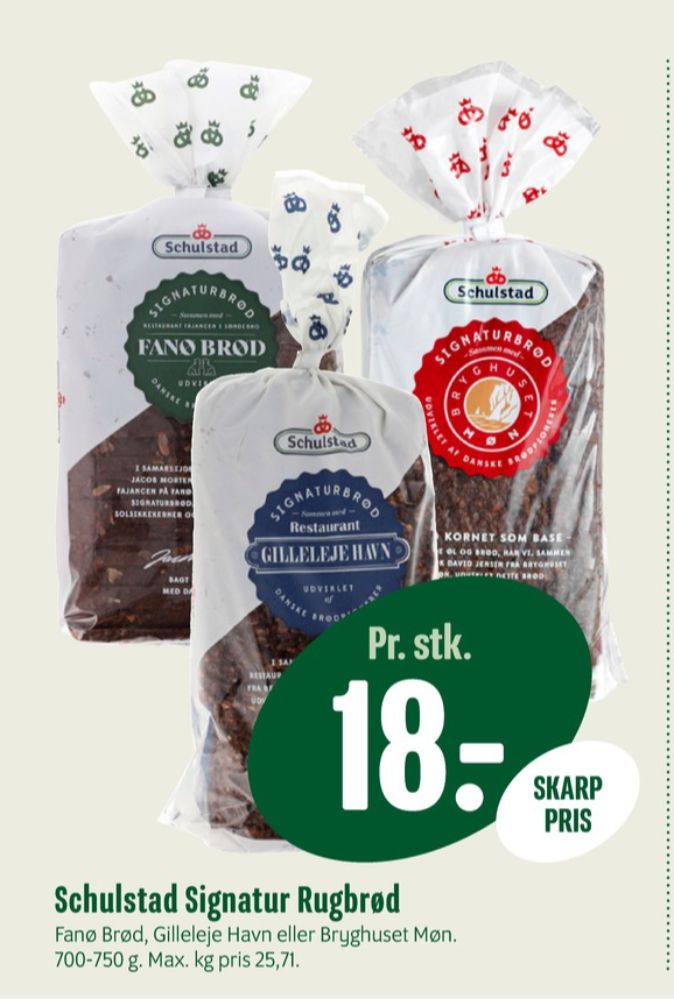 Schulstad Signaturbrød Restaurant Gillelejehavn, Rugbrødsskiver