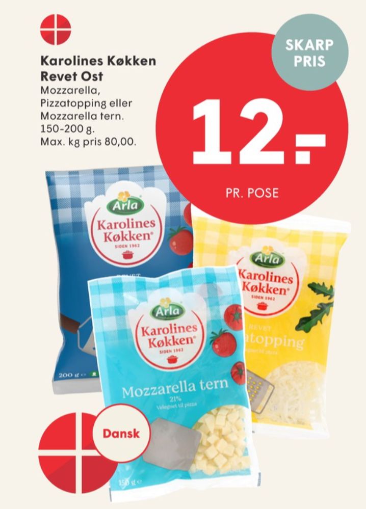 Karolines, Revet ost Mozzarella