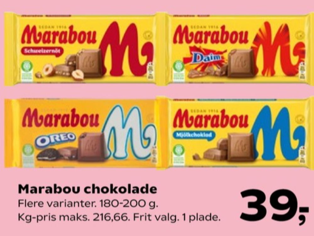 Marabou, Chokoladeplade Mjölk Choklad