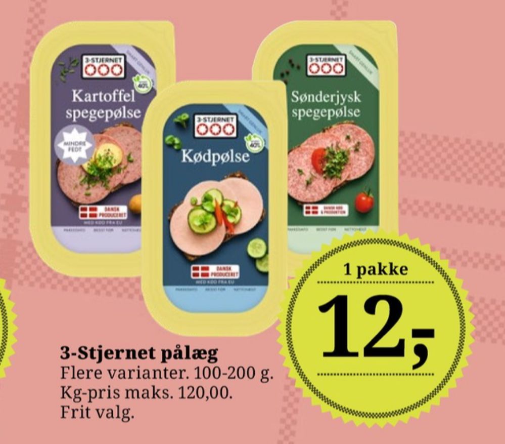 3-stjernet Gul bordpak, Kartoffelspegepølse
