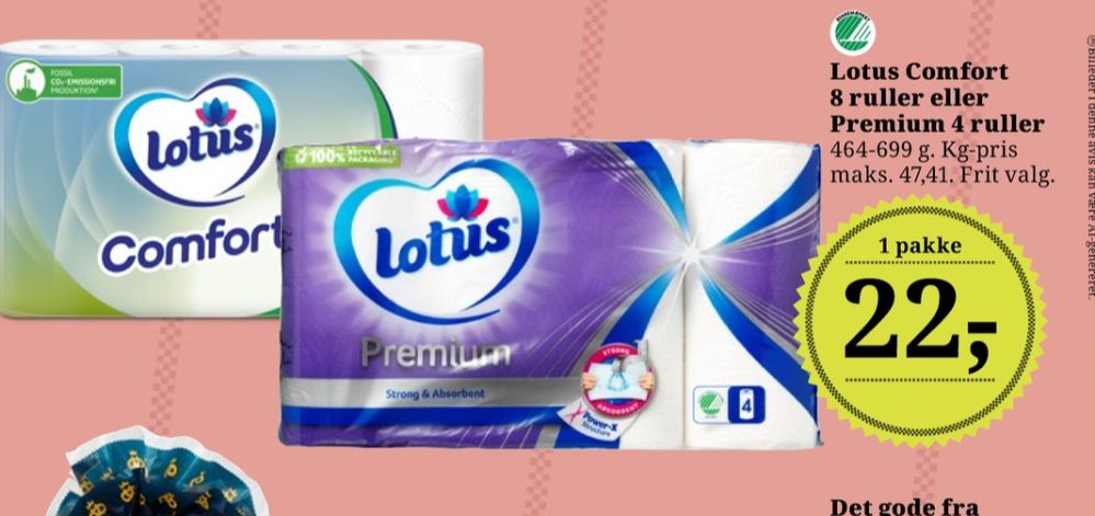 Lotus Comfort, Toiletpapir