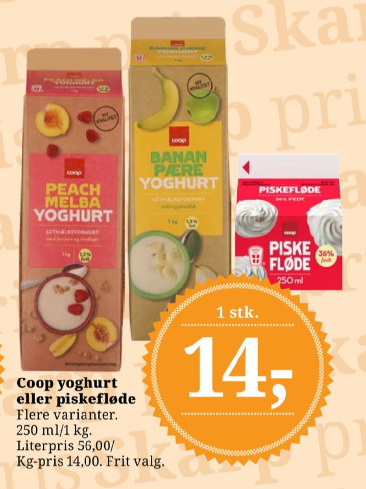 Coop, Peach Melba Yoghurt 