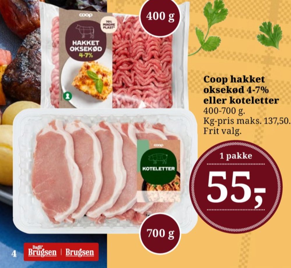 Coop, Hakket oksekød 4-7%