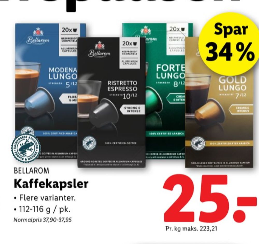 Bellarom Intenso Espresso, Kaffekapsler