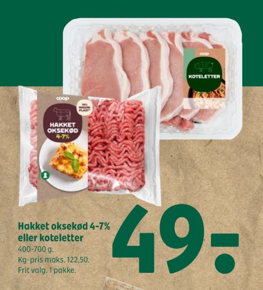 Coop, Hakket grisekød 4-7%