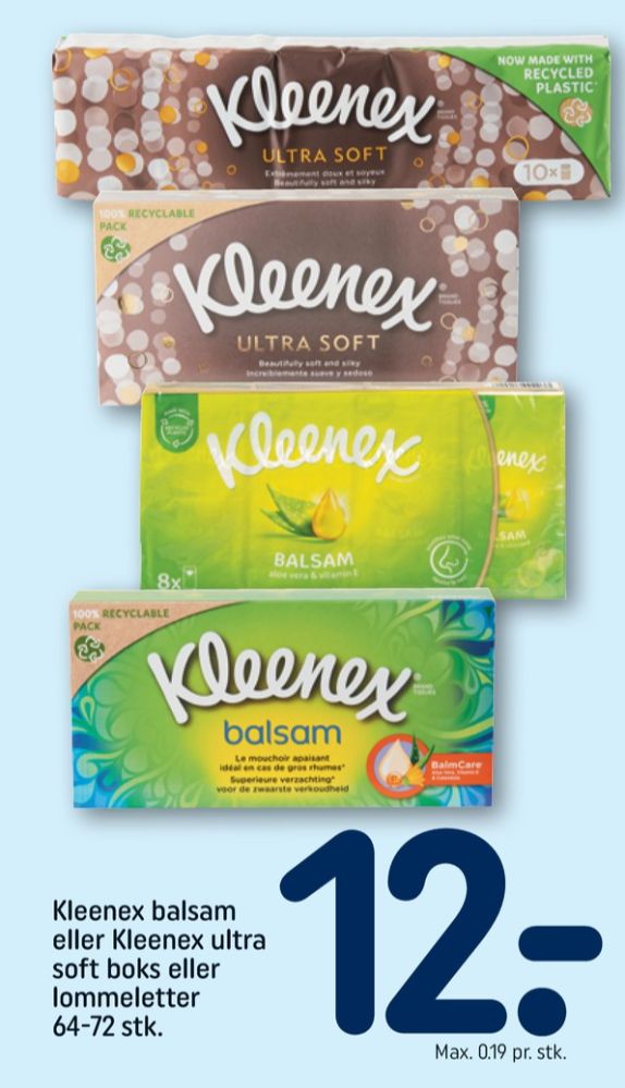 Kleenex, Lommetørklæder