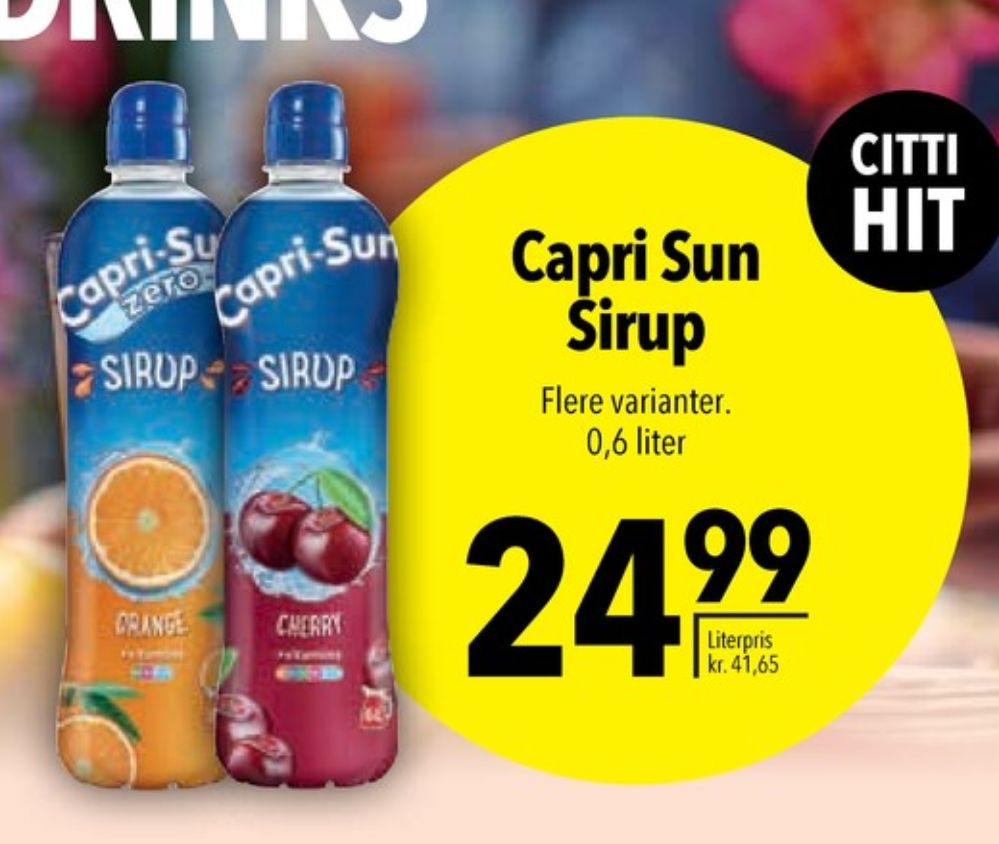 Capri-Sun, Sirup Orange Vitamins Frugtdrik