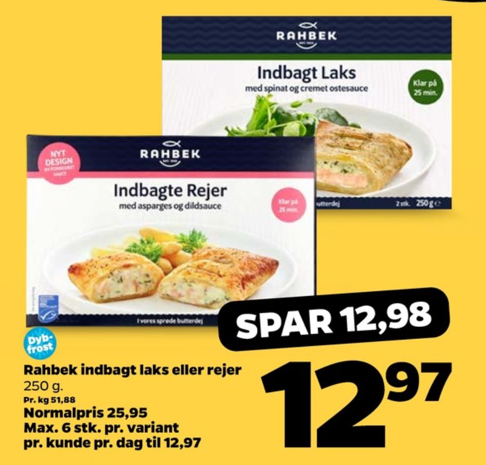 Rahbek, Indbagt Laks med Spinat og Ostesauce