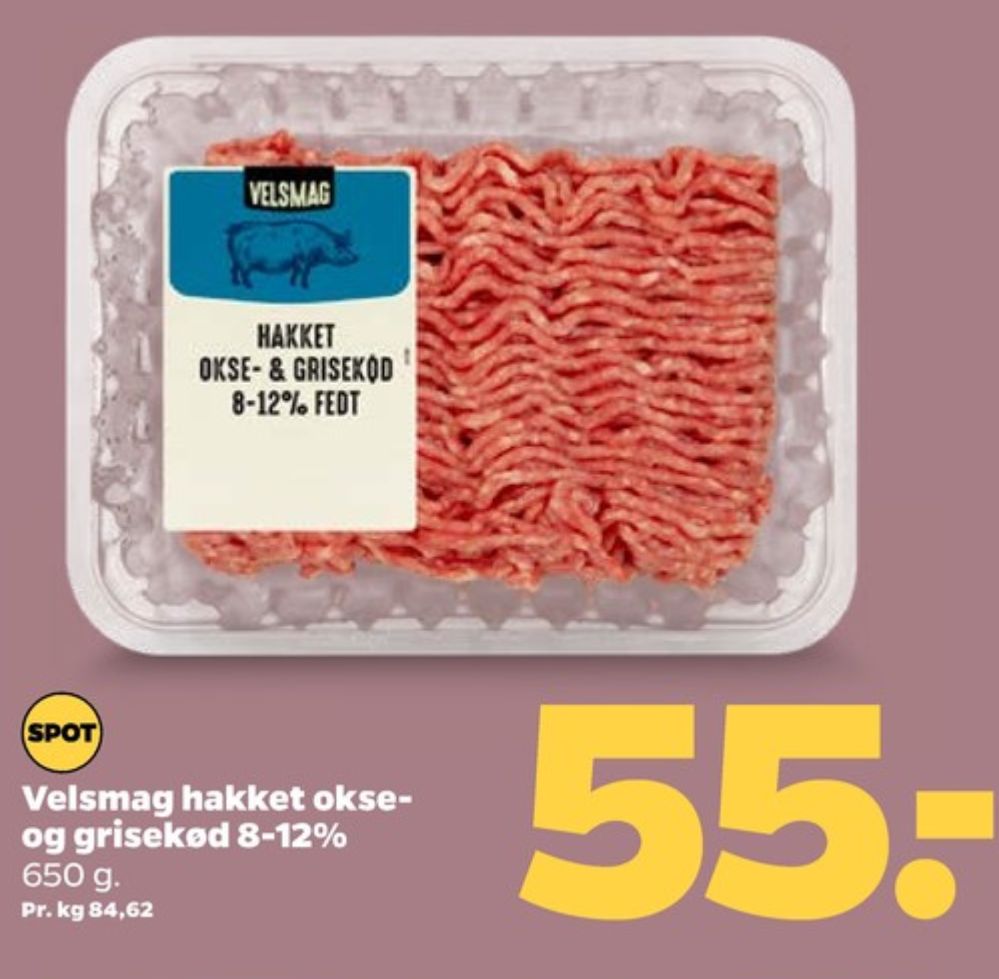 Velsmag, Hakket kalv og grisekød 8-12%