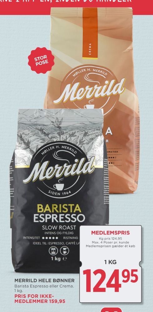 Merrild Barista Espresso, Kaffebønner