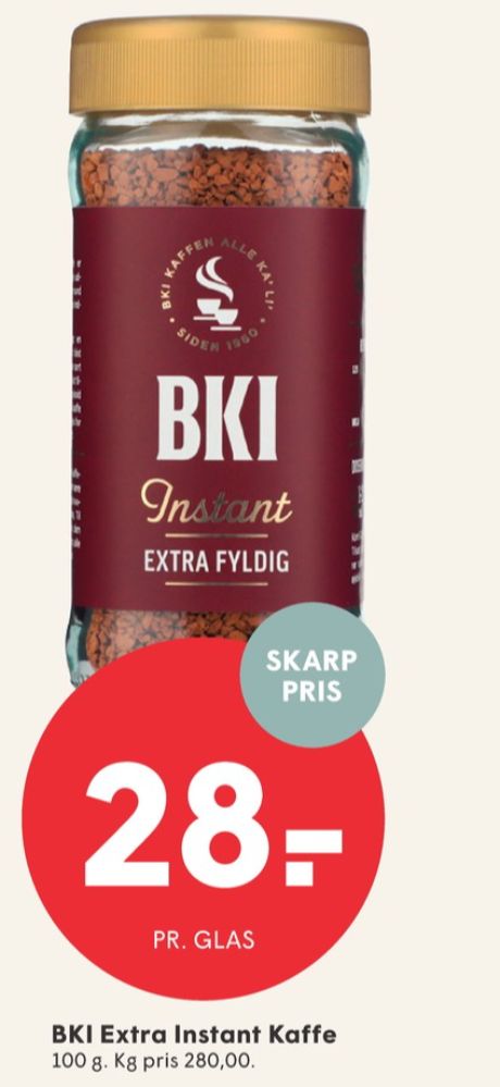 BKI Extra, Instant Kaffe