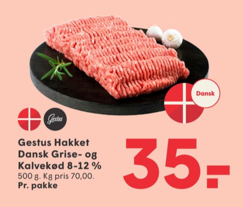 Gestus, Hakket kalv og grisekød 8-12%