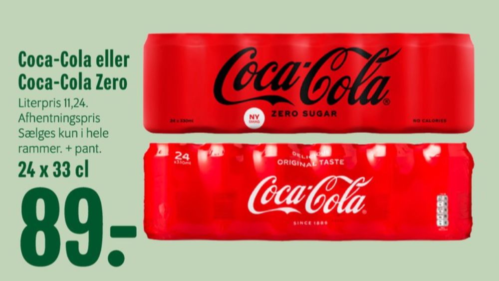 Coca Cola Zero, Cola 24 pk.