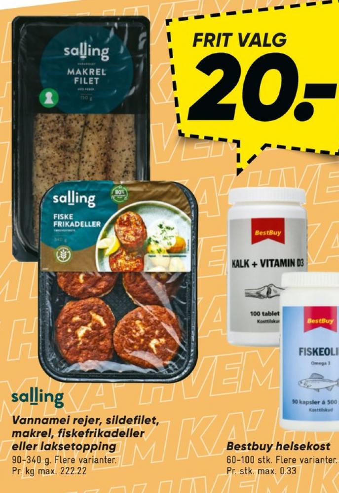 Salling, Fiskefrikadeller