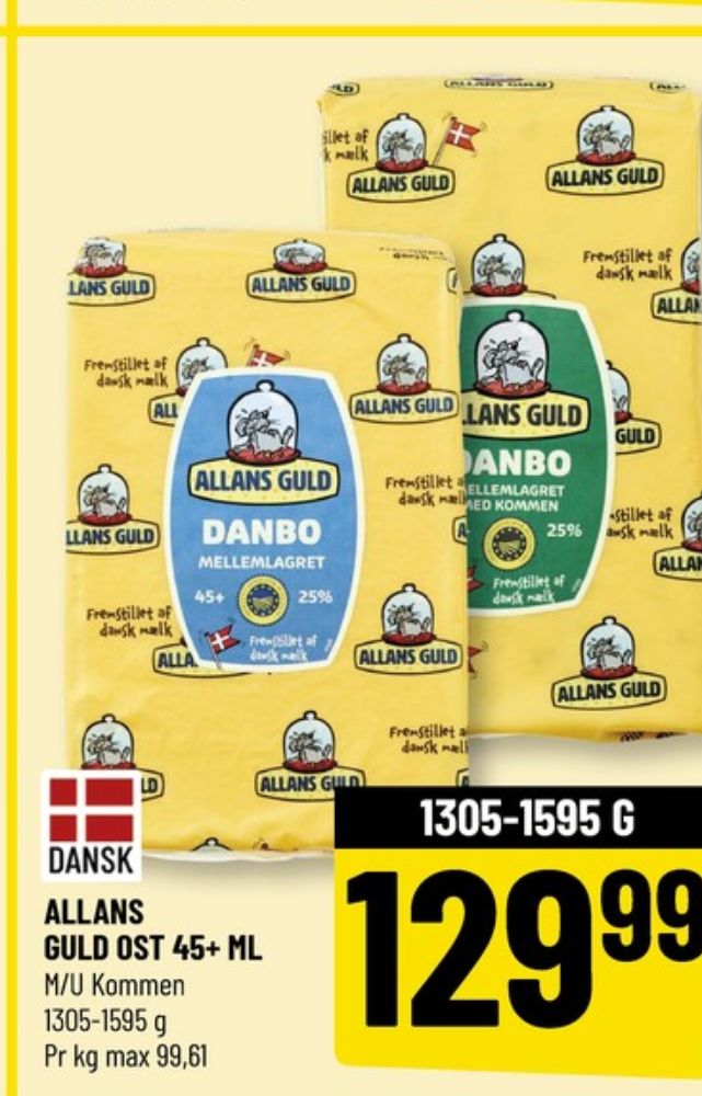 Allans Guld, Skæreost Danbo Mellemlagret