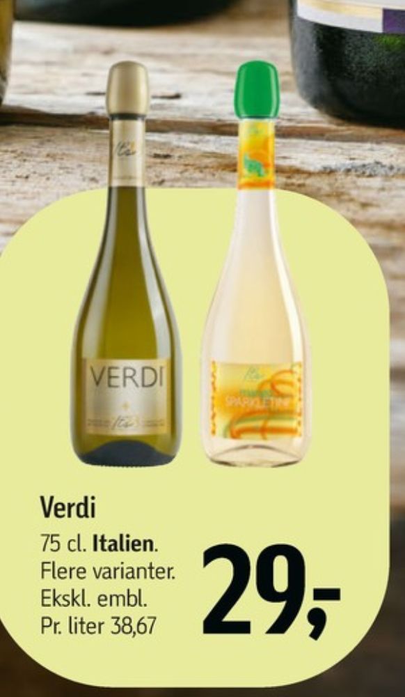 Verdi, Italiensk Mousserende Vin