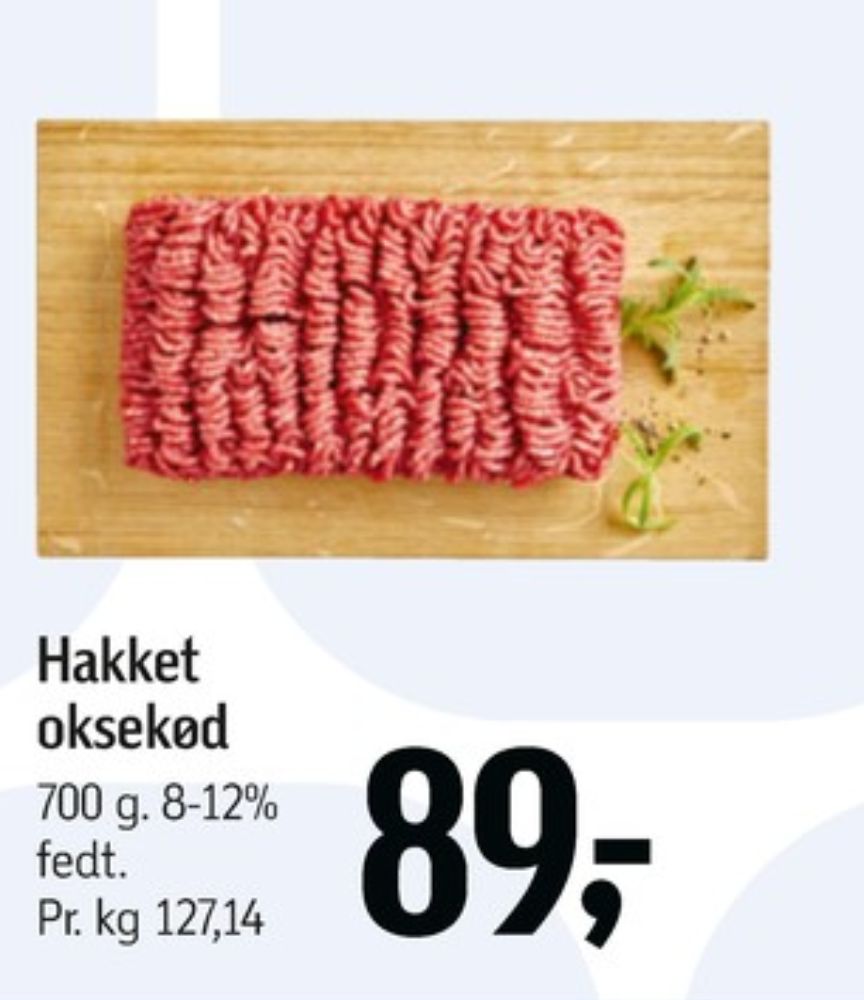 Hakket oksekød 8-12%