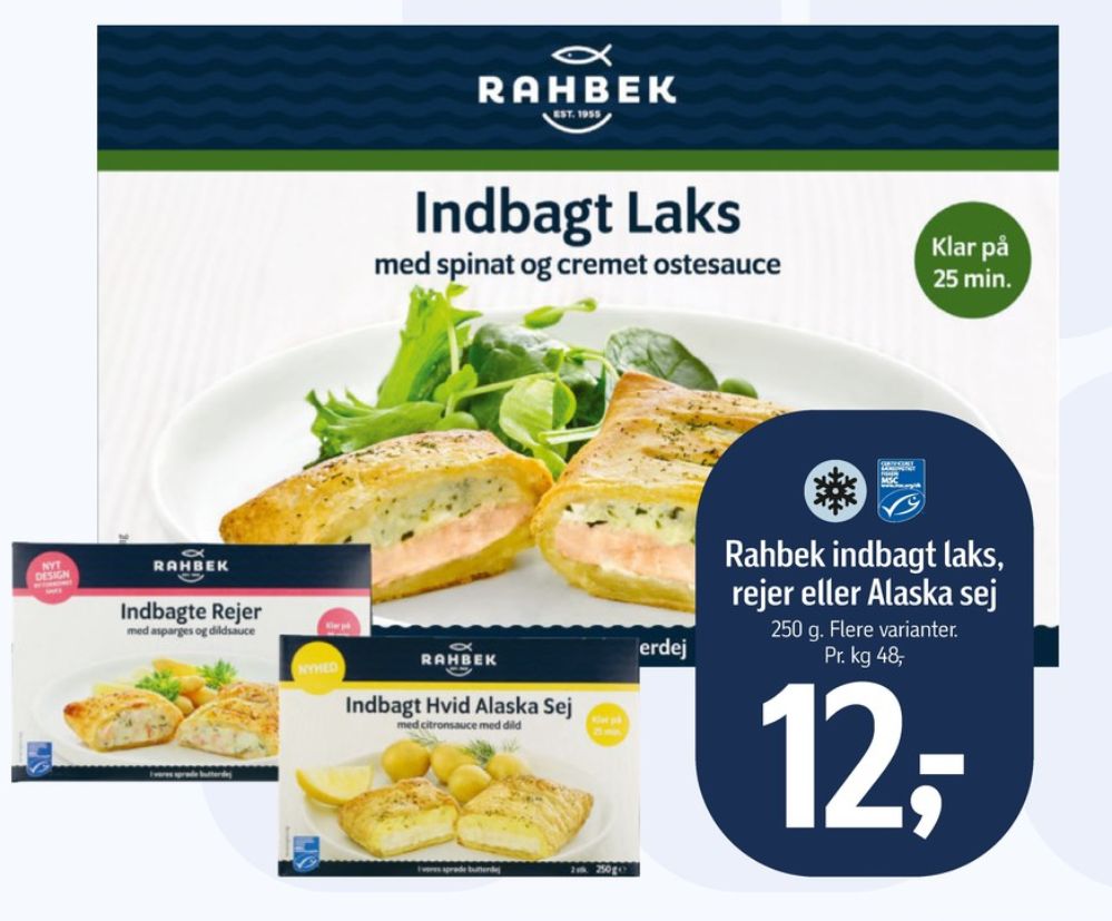 Rahbek, Indbagt Laks med Spinat og Ostesauce