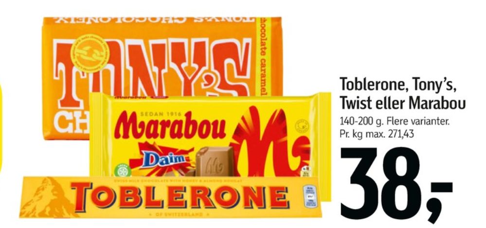 Marabou Daim, Chokoladeplade 