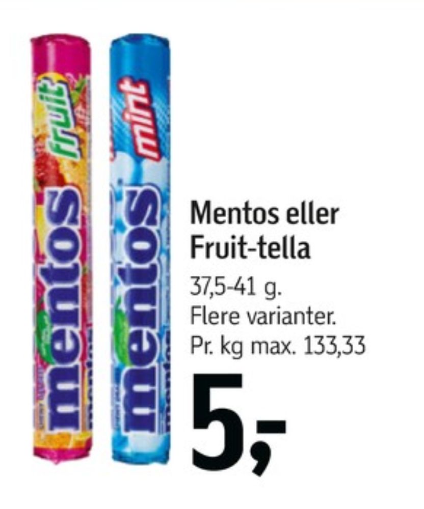 Mentos, Pastiller Fruit