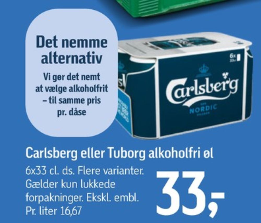 Tuborg Classic 0,0, Øl - Alkoholfri 6 pk.