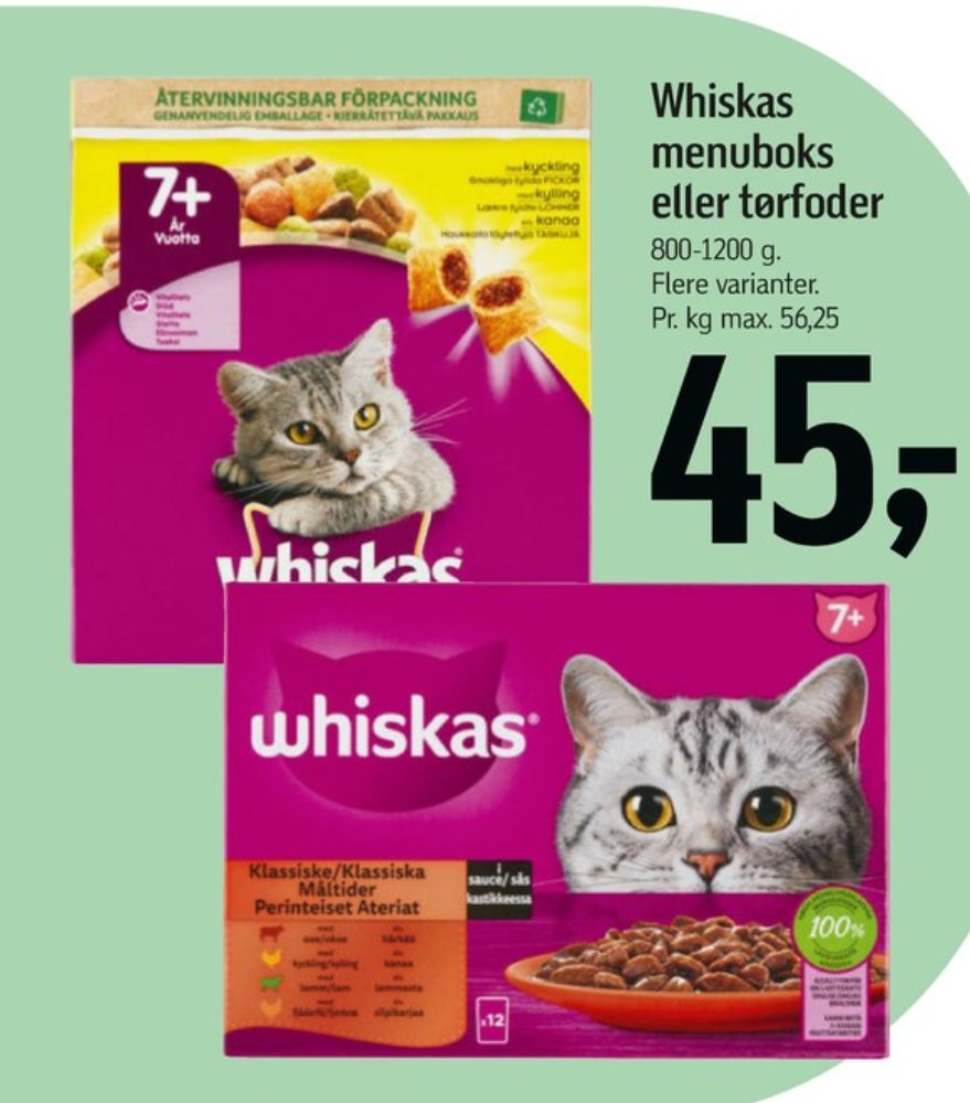 Whiskas, Kattefoder