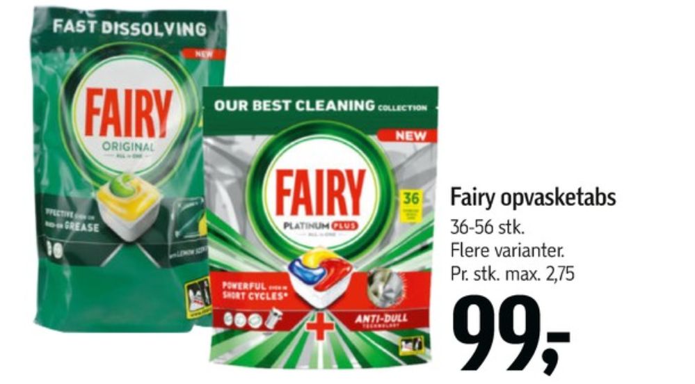 Fairy, Maskinopvask-tabs