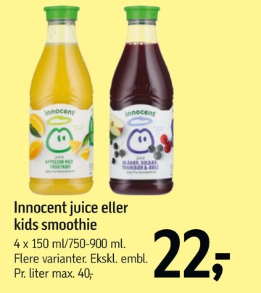 innocent, Juice Vilde blåbær, solbær, tranebær & æble