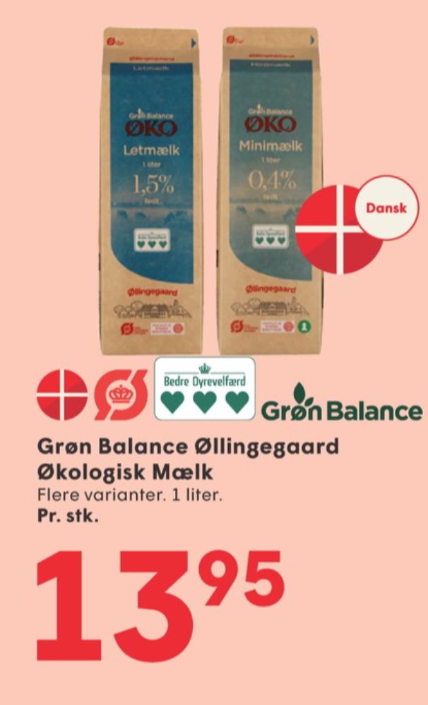 Grøn Balance Øllingegaard, Letmælk 1,5%
