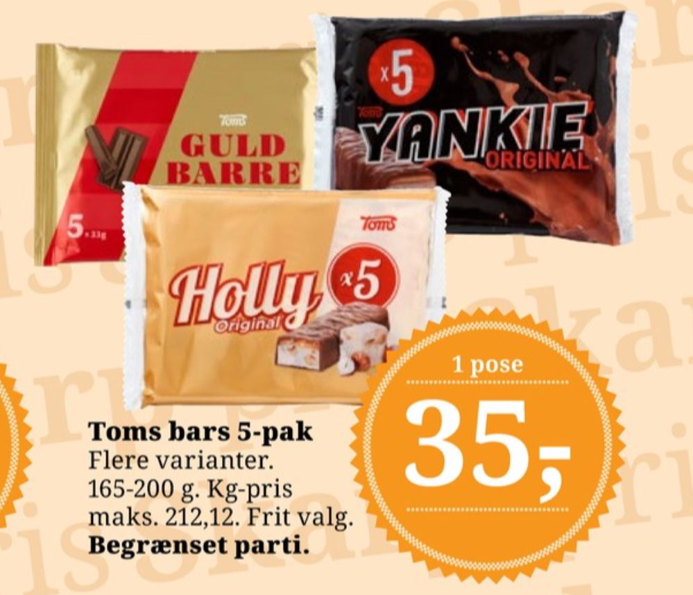 Toms Guldbarre, Chokoladebar Mælkechokolade