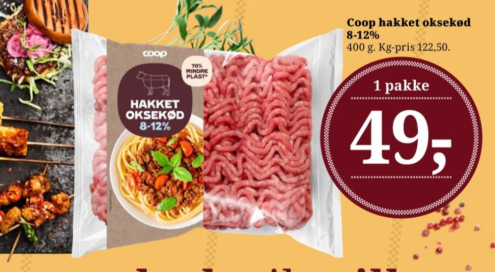 Coop, Hakket oksekød 8-12%