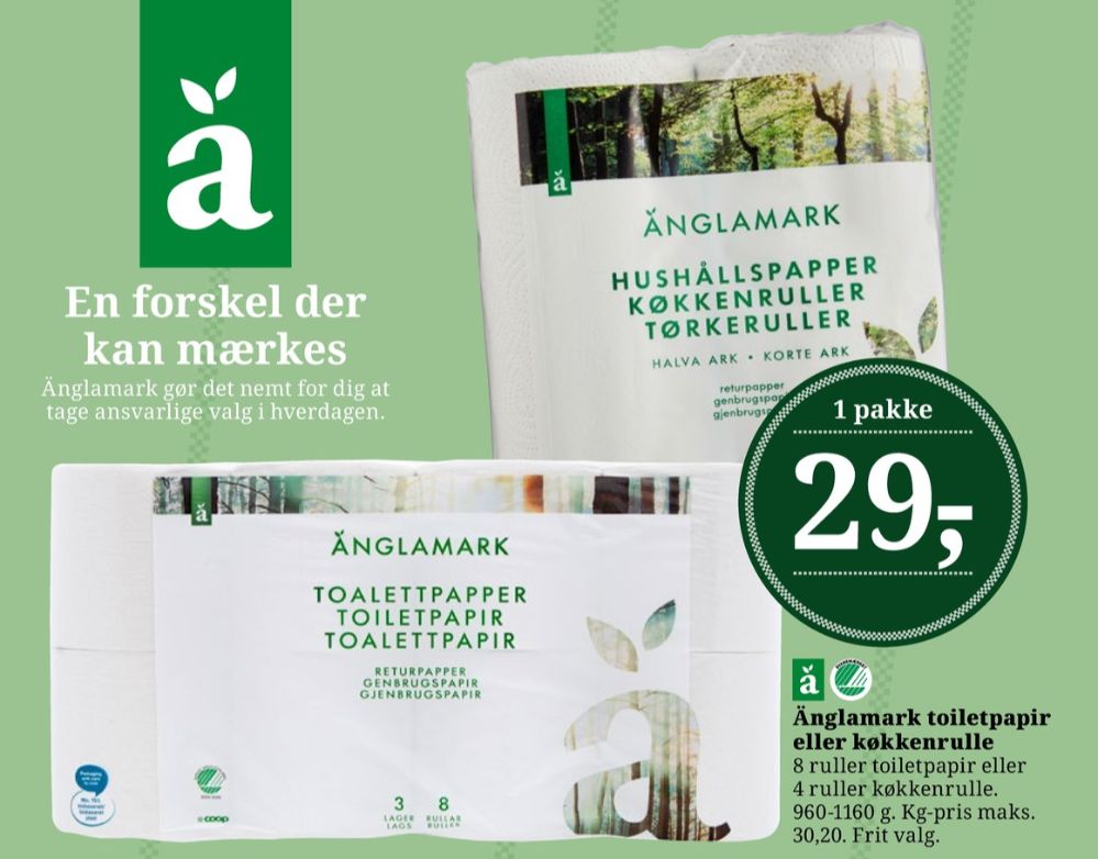 Änglamark, Toiletpapir