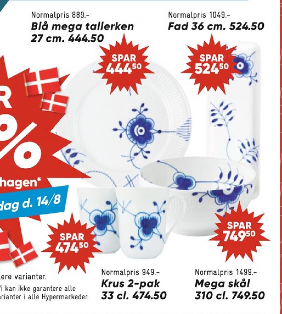 Royal Copenhagen Blå Mega Riflet, Krus