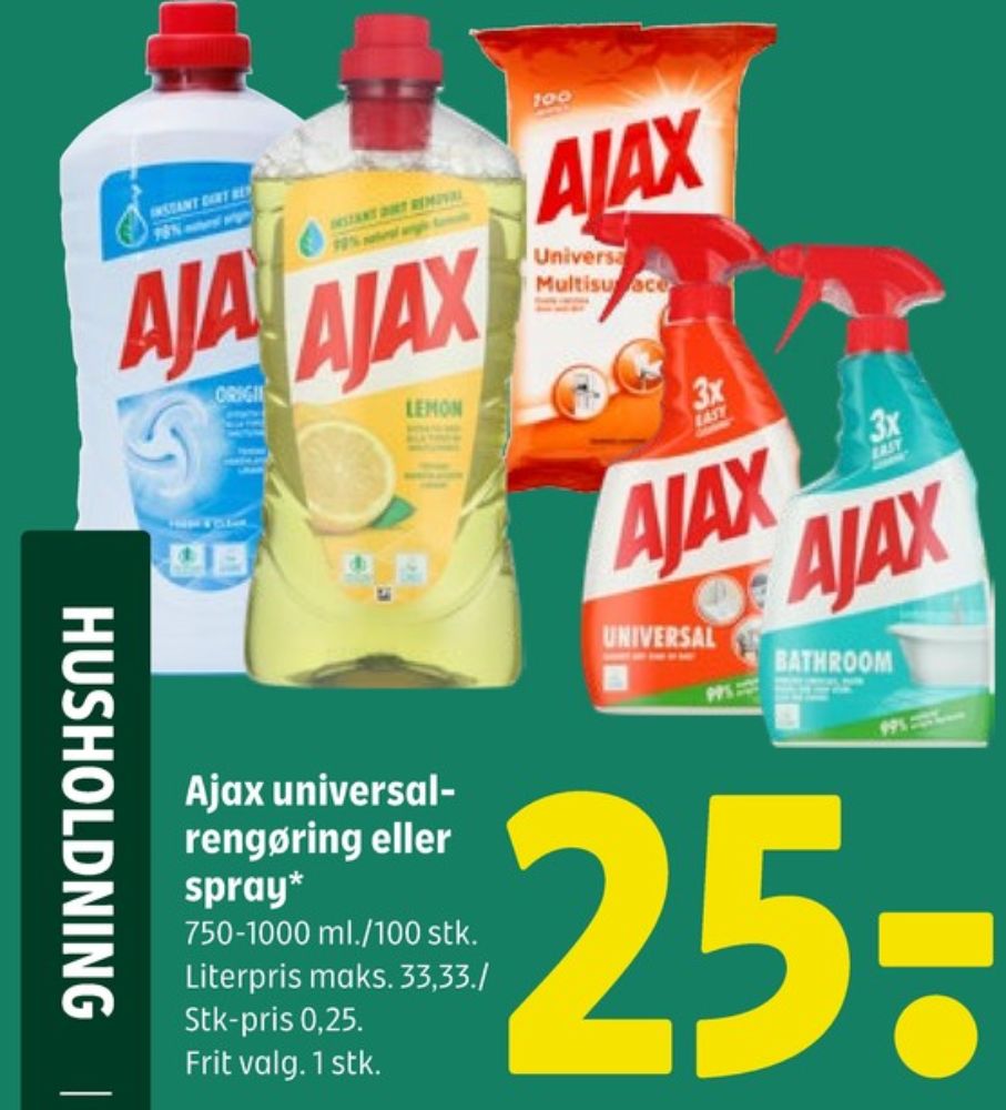 Ajax, Rengøring - universal