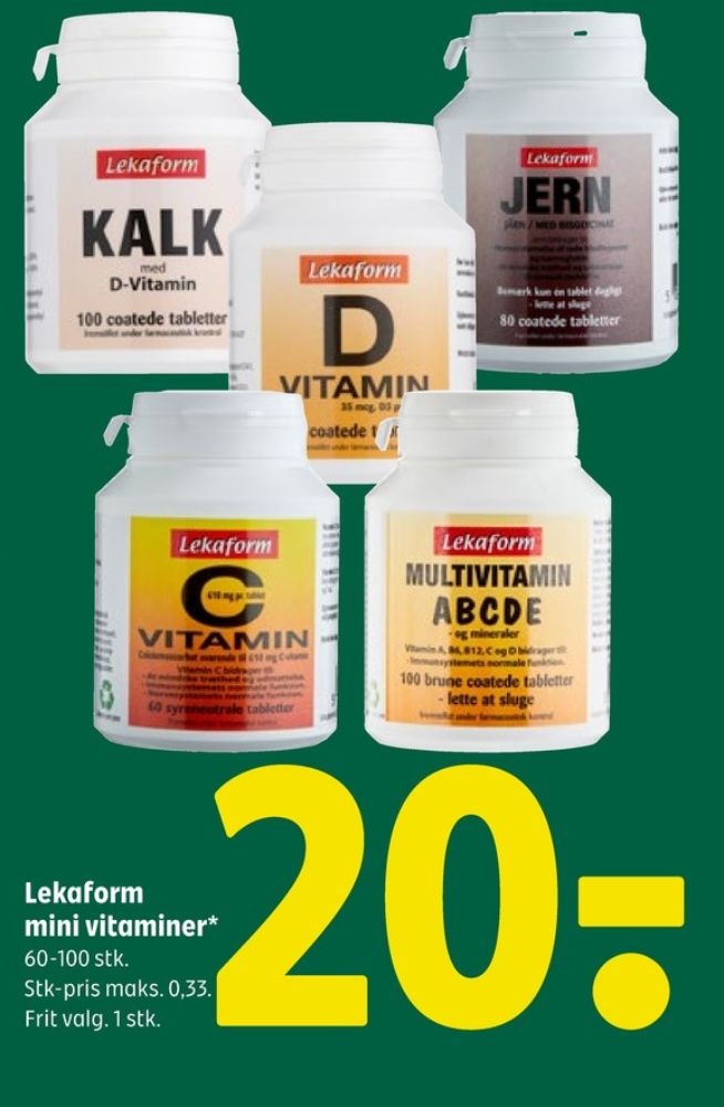 Lekaform, Vitaminer