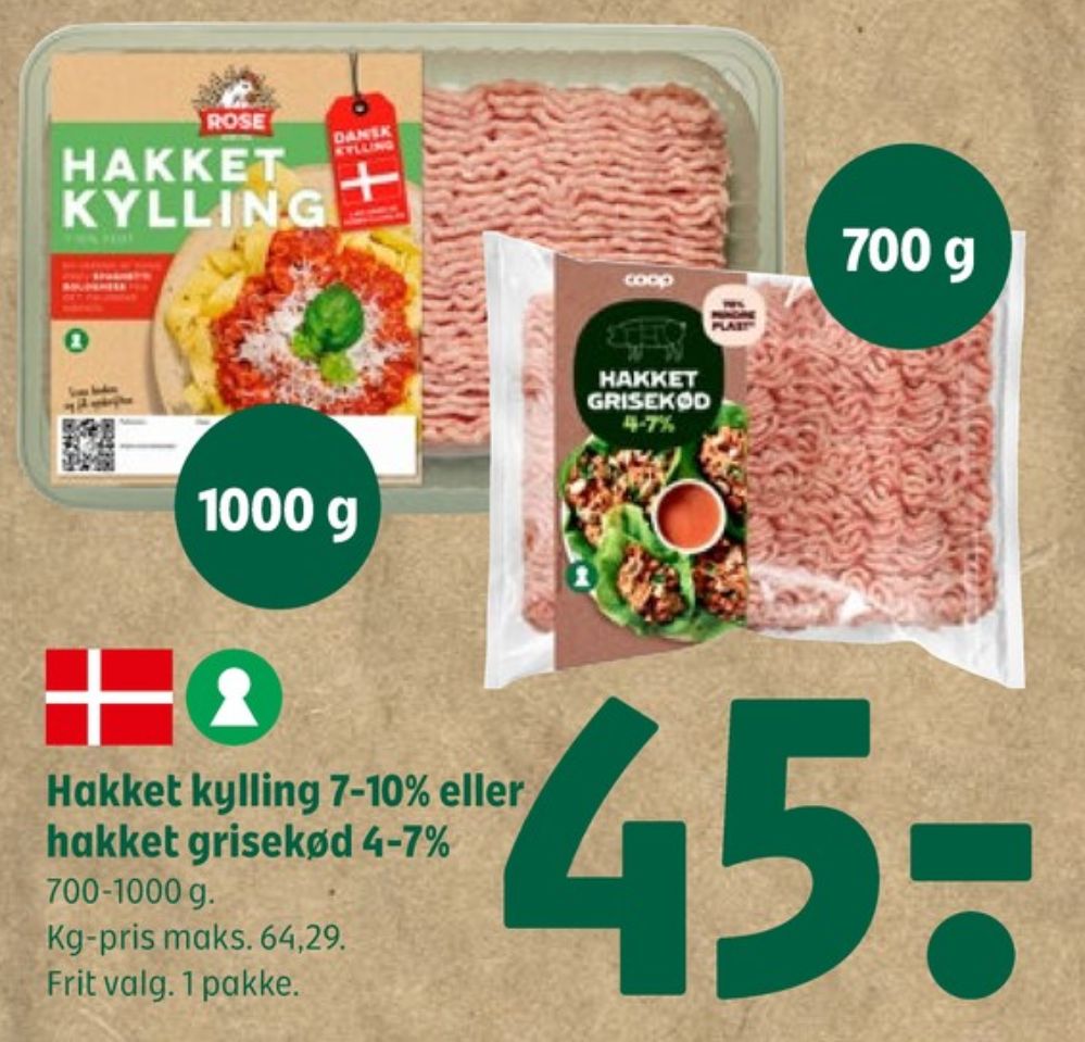 Coop, Hakket grisekød 4-7%