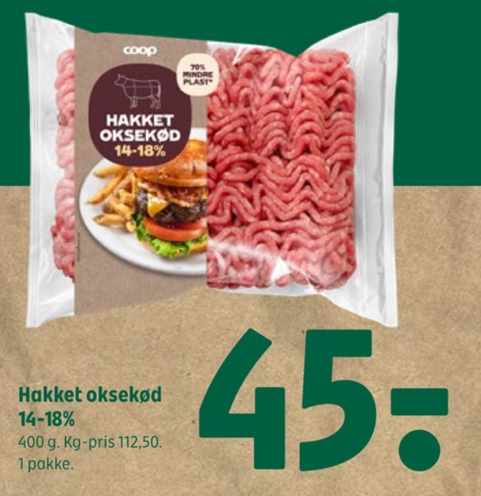 Coop, Hakket oksekød 14-18%