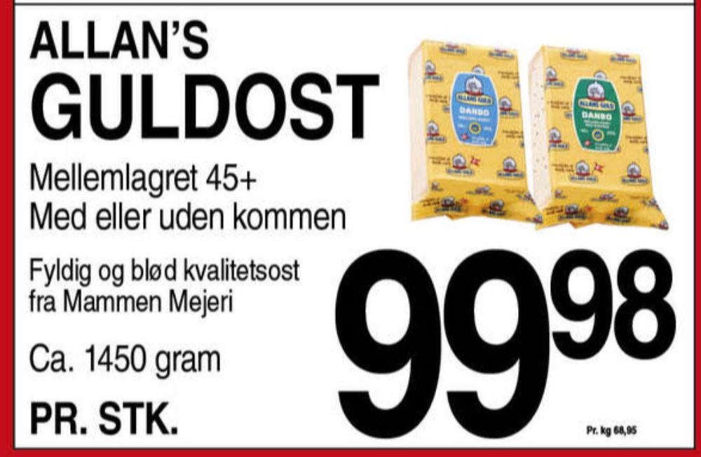 Allans Guld, Skæreost Danbo Mellemlagret