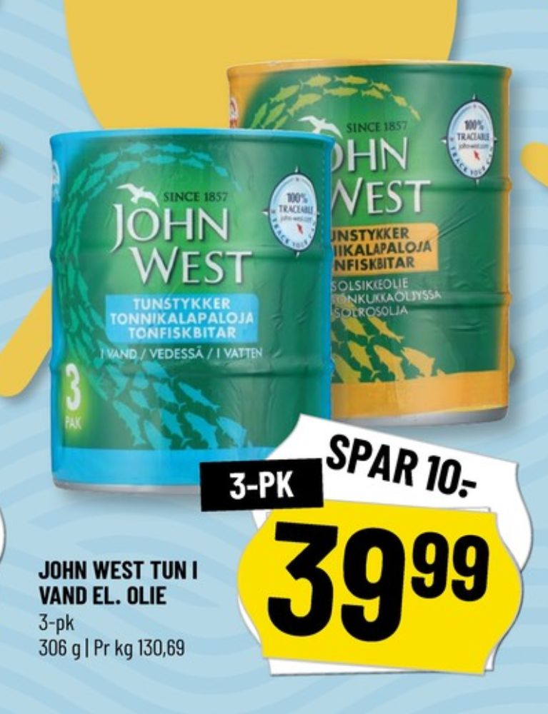 John West, Tun i vand