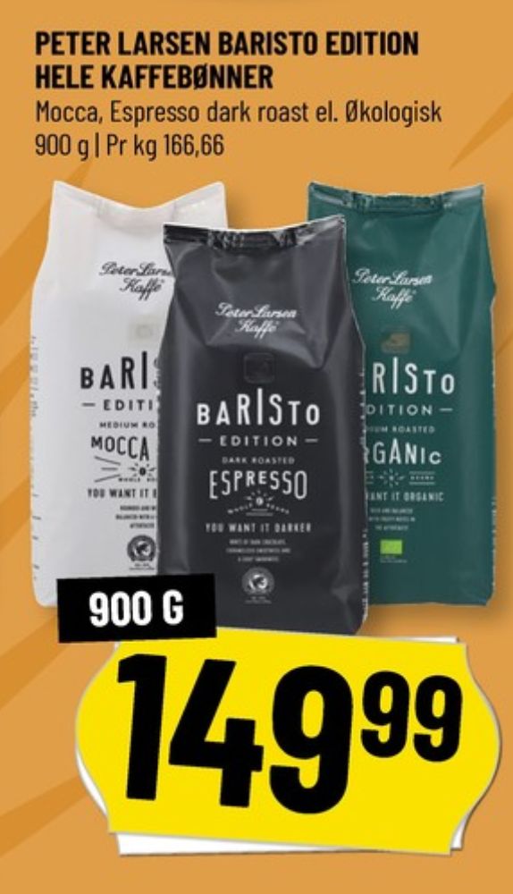 Peter Larsen Baristo Edition, Kaffebønner