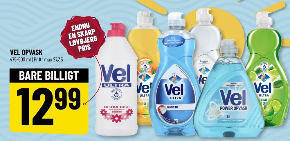 Vel, Opvaskemiddel