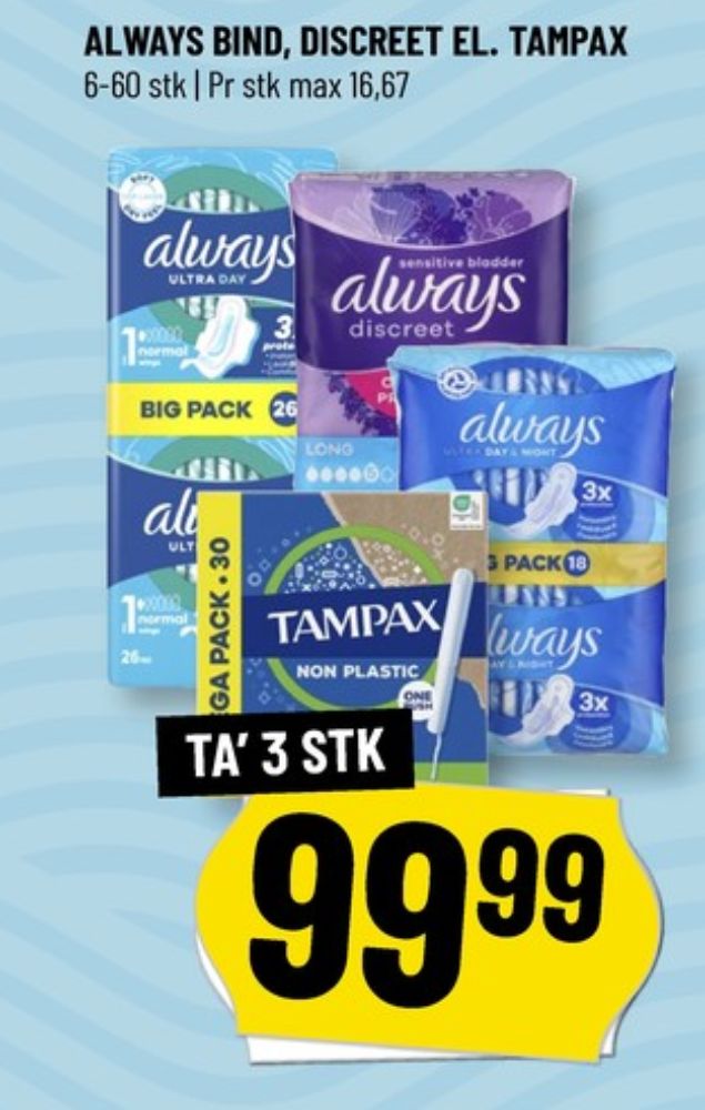 Tampax, Tamponer