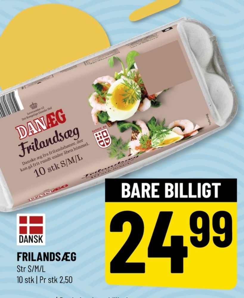 Danæg, Frilandsæg S/M/L