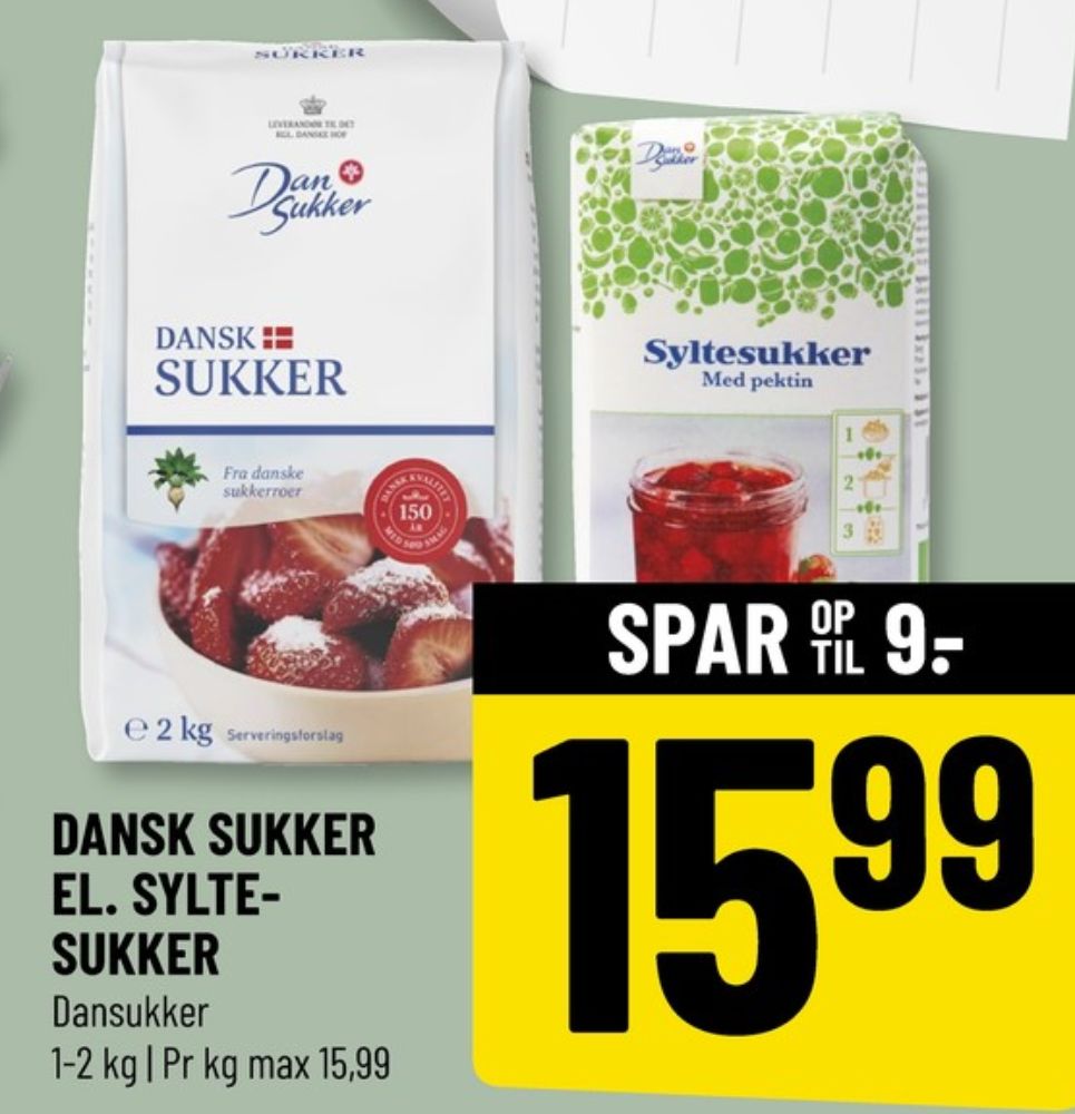 Dansukker, Sukker