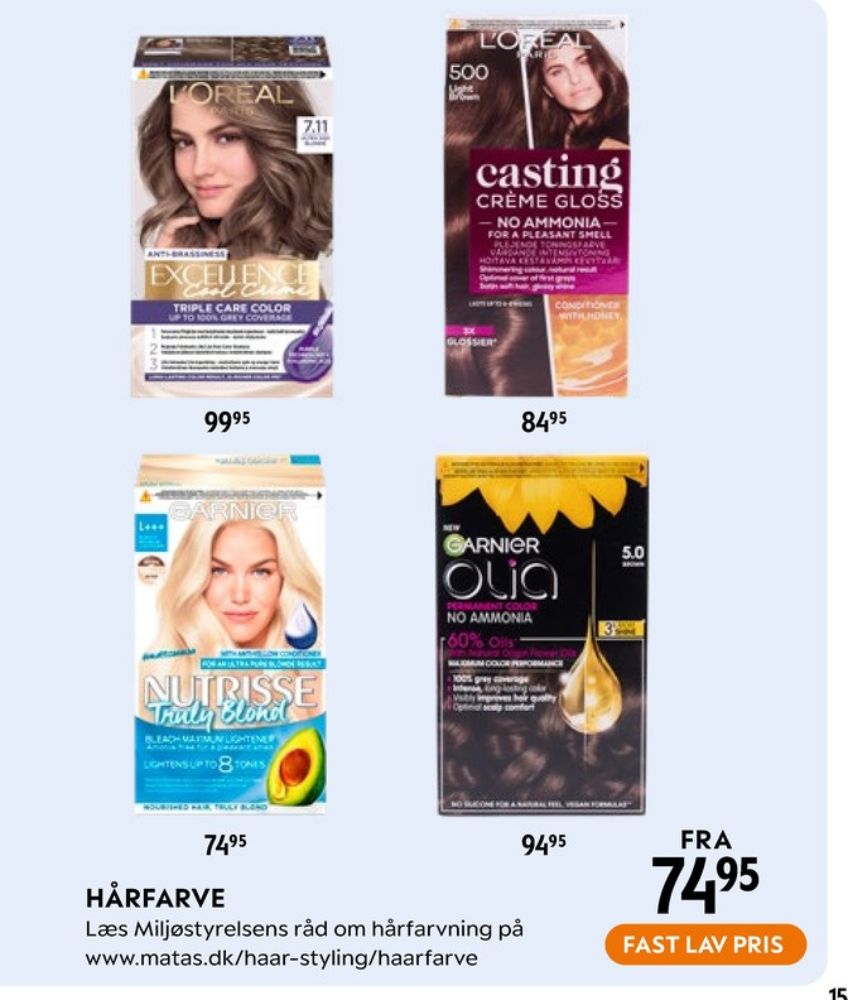 Garnier Nutrisse, Hårfarve