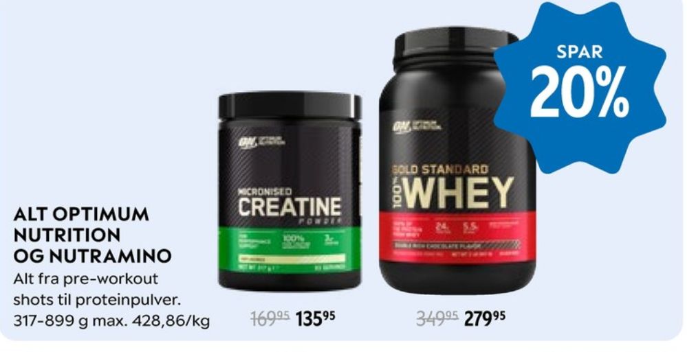 Optimum Nutrition, Træningstilskud