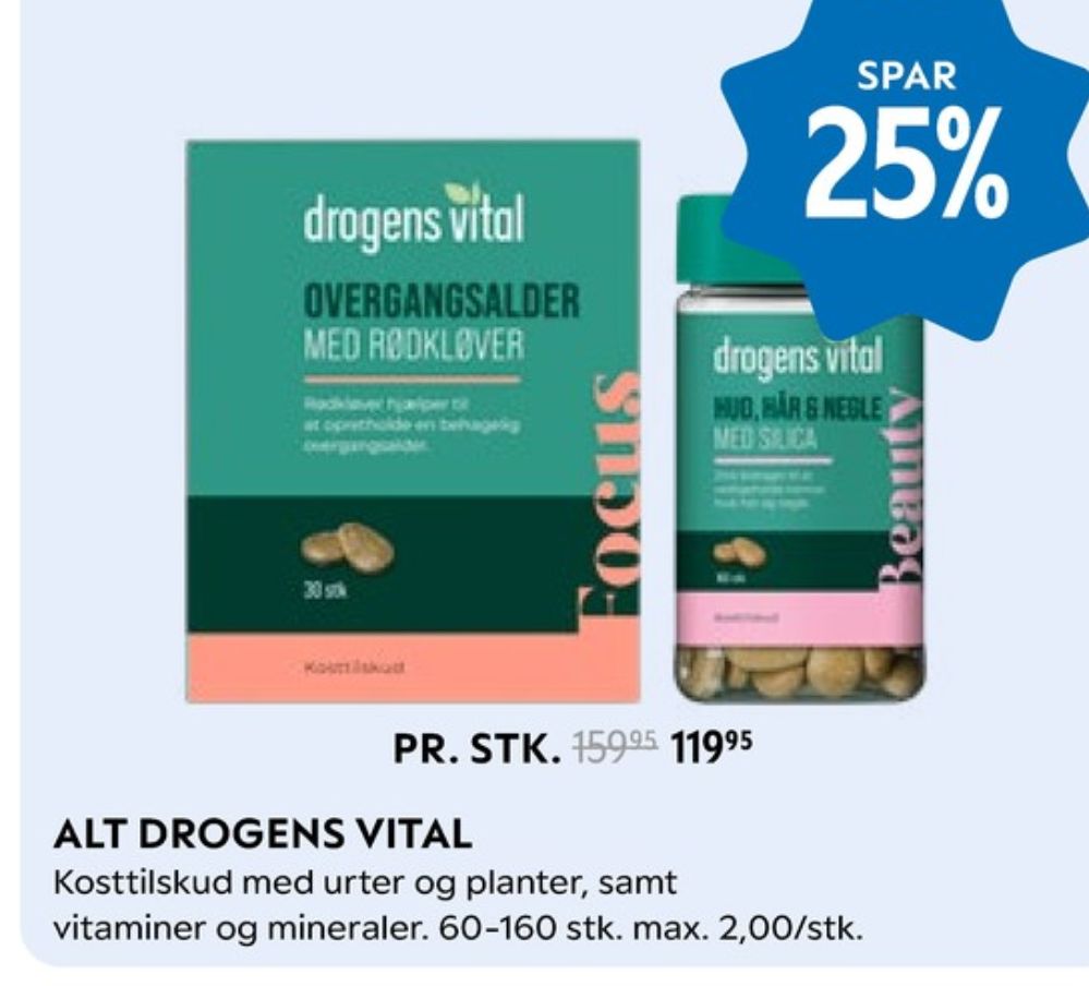 Drogens Vital, Kosttilskud