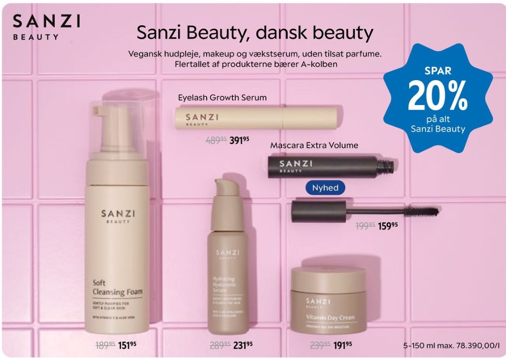 Sanzi Beauty, Renseprodukter